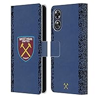 Head Case Designs Officially Licensed West Ham United FC Away Goalkeeper 2021/22 Crest Kit Leather Book Wallet Case Cover Compatible with Oppo A17