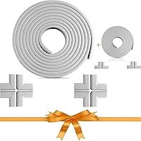 Furniture Edge and Corner Guards | 16.2ft +20.4ft Protective Foam Cushion |36ft Bumper 12 Adhesive Childsafe Corners | Baby Child Proofing Set NonToxic and Safe for Table, Fireplace, Countertop | Gray