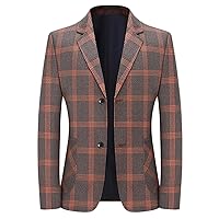 Men's Plaid Blazer Casual Sports Coat Slim Fit Plaid Suit Jackets for Wedding Party