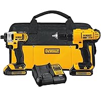 DEWALT 20V MAX Cordless Drill and Impact Driver, Power Tool Combo Kit with 2 Batteries and Charger (DCK240C2) DEWALT 20V MAX Cordless Drill and Impact Driver, Power Tool Combo Kit with 2 Batteries and Charger (DCK240C2)