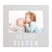 Pearhead Me & My Sister Sentiment Photo Frame, Big Sister or Brother Gift, Sibilng Pictures, Gray