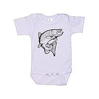 Trout Fishing Onesie/Brown Trout/Fly Fishing Baby Outfit/Unisex Bodysuit/Newborn Fishing Bodysuit