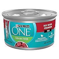 Natural, High Protein, Grain Free Wet Cat Food Pate, Beef Recipe - (Pack of 24) 3 oz. Pull-Top Cans