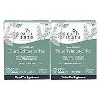 Organic Third Trimester Tea Bags | 100% USDA Organic Herbal Tea for Late Pregnancy Comfort + Childbirth Preparation, 16 Teabags Per Box (2-Pack)