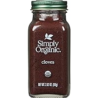 Simply Organic Ground Cloves 2.82 Ounce Jar, Pure Organic Ground Cloves, Kosher, Pungent Warm Aroma, Bittersweet & Spicy