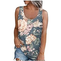 Cute Tops for Women Sleeveless Soft Crewneck Stylish Simple Bubble Hem with Buttons Workout Tops for Women