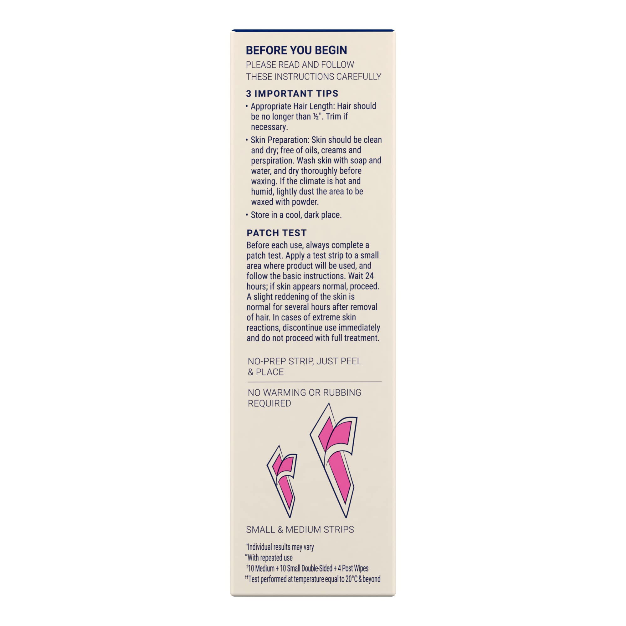 Nair Hair Remover Wax Ready-Strips for Face & Bikini, 40 CT