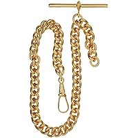 Single Albert Chain for Pocket Watch - Heavyweight Rolled Gold Finish