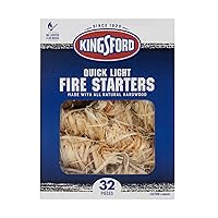 Quick Light Fire Starters | Wooden Fire Starters Made with All Natural Hardwood for Grilling, Campfires, & Outdoor Fireplaces | 32 Count Fire Starter Rolls