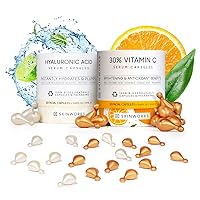 ULTRA POTENT Pure Vitamin C Serum for Face with Hyaluronic Acid Serum for Face 30% Vitamin C Facial Serums with Vitamin E & Ferulic Acid, for Dark Spots, Anti-Wrinkle, Anti-Aging (30 Capsules)
