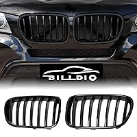F25 Grille - Black Kidney Grill Compatible With 2011-2013 X3 F25，ABS Single Slat Gloss Black