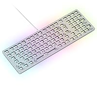 Gaming GMMK 2 Full Size (96%) Barebones (Frame Only) - Mechanical Gaming Keyboard Frame, Full Size (96%), Aluminium, Customisable, Per Key RGB, American QWERTY Layout - White