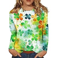 St Patricks Day Shirt Women Women Shirts and Blouses Women's St Patrick's Day Shirts 3/4 Sleeve Shamrock Pullover Casual Tops