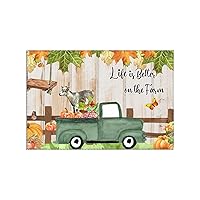 Placemats Set of 6 Life is Better On The Farm Fall Truck Goat Boho Placemats 30x45 Cm Heat Resistant Table Mats Oxford Fabric Dining Table Place Mats Washable Durable Elegant Table Mats for Dining