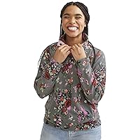 Verabradley Womens Snap Collar Fleece Pullover Sweatshirt With Pockets (Extended Size Range)
