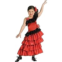 Child's Red and Black Spanish Princess Costume, Medium