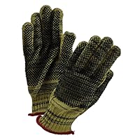 MAGID KA1000PR-9 CutMaster KA1000PR Kevlar Armor Blend Dotted Knit Gloves - Cut Level 5, Standard Kevlar and Armor Kevlar Yarn Blend, Size 9, Black/Yellow