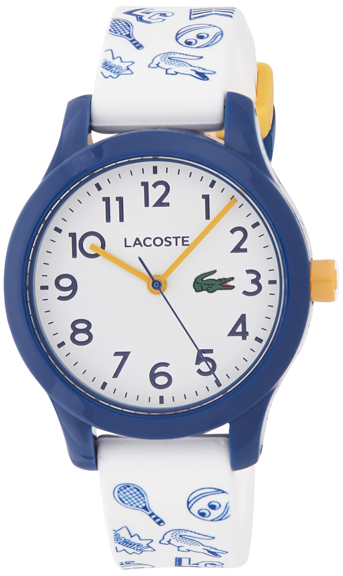Lacoste Kids 12.Quartz Tr-90 and Rubber Strap Casual Watch, White, 2030011