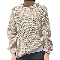 Women Oversized Chunky Sweaters Drop Shoulder Long Sleeve Crewneck Pullover Jumpers 2023 Fall Winter Casual Knit Top