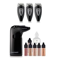 Air Intro Airbrush Makeup Kit: 9-Piece Set Includes Cordless Device, Refillable Makeup Cartridge, 3 Perfect Canvas Semi-Matte Foundations, Primer, Blush, Highlighter & Cleaner, & spare Airpods