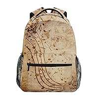 ALAZA Music Notes in Retro Style Backpack for Women Men,Travel Trip Casual Daypack College Bookbag Laptop Bag Work Business Shoulder Bag Fit for 14 Inch Laptop