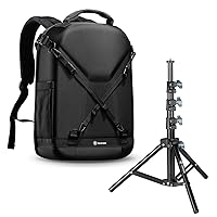 TARION Hardshell Camera Backpack + Light Stand: 3-side Hard Case Camera Bag TR-H + 51