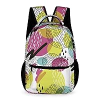 80s Geometric Memphis Travel Laptop Backpack Durable Computer Bag Daypack for Men Women