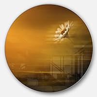 Motion Blurred Wild Impression Flower Large Metal Wall Art-Disc of 23, 23'' H x 23'' W x 1'' D 1P, Gold