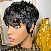 Short Bob Wig Human Hair Pixie Cut Wig for Black Women Layered Style Bob Cut Human Hair Wigs Short Wigs Human Hair