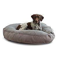 Scout Deluxe Round Pillow Style Sherpa Dog Bed, Large (42 x 42 in.), Pewter