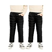 Resinta 2 Pack Girls Boys Snow Pants Winter Thick Pants Waterproof Warm Pants