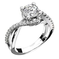 1.00ct GIA Round Cut Diamond Engagement Ring in Platinum