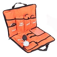 Dixie EMS Aneroid Sphygmomanometer Kit, Manual Blood Pressure Monitor Set with 5 Cuffs for Infant, Child, Adult, Large Adult, Thigh, & Carrying Case - Orange