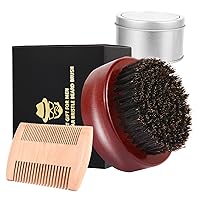 Beard Brush, Boar Bristle Black Walnut Wood Beard Comb Brush for Men To Tame and Soften Your Facial Hair Make Your Beard Shiny and Smooth
