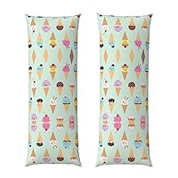 Ice Cream Cones Print 20x54 inch Body Pillow Case,Hidden Zipper Decor Soft Large Bedding,Couch,Home Gifts