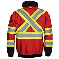 High Visibility Reflective Safety Bomber Jacket Waterproof X in Back ANSI/ISEA