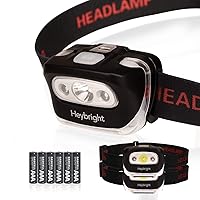 2 Pack LED Headlamp with Red Safety Light 8 Lighting Modes for Adults and Kids 300 Lumen 6 X AAA Batteries Included