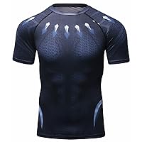 Men's Compression Shirt Short Sleeve Printing Cool Dry T-Shirt Running Sports Baselayer Tee