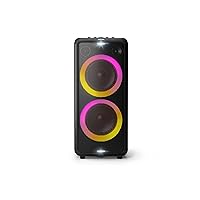 Philips X5206 Bluetooth Party Speaker with Extra bass, Up to 14 Hours Battery, Party Lights and Karaoke Effects, Microphone and Guitar Input, Audio-in, USB Charging, Built-in Trolley, TAX5206