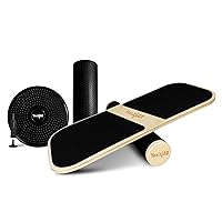 Yes4All Premium Balance Board, Surf Balance Trainer with Adjustable Stoppers for Improve Core Strength and Balance Control