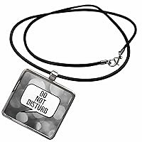 3dRose Do not disturb on a photograph of black and white bokeh... - Necklace With Pendant (ncl_307731)