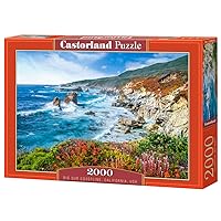 CASTORLAND 2000 Piece Jigsaw Puzzles, Big Sur Coastline, California, USA, Coastal Landscape, Breathtaking View Puzzle, Adult Puzzle, Castorland C-200856-2