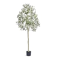 Artificial Olive Tree, 5 FT Tall Faux Plant, Secure PE Material & Anti-Tip Tilt Protection Low-Maintenance Plant, Lifelike Green Fake Potted Tree for Home Office Warehouse Decor Indoor Outdoor