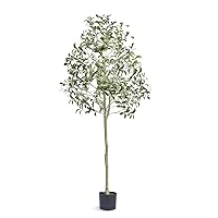 VEVOR Artificial Olive Tree, 5 FT Tall Faux Plant, Secure PE Material & Anti-Tip Tilt Protection Low-Maintenance Plant, Lifelike Green Fake Potted Tree for Home Office Warehouse Decor Indoor Outdoor