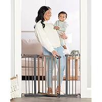 Heritage & Home Multi-Style Extra Wide 39-Inch Baby Safety Gate, Award Winning Brand, Includes Decor Wood Door, Extension Kits, Pressure Mount Kit, Wall Cups and Mounting Kit