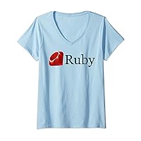 Womens Nerdy Ruby Computer Programmer Programming Science Teacher B V-Neck T-Shirt