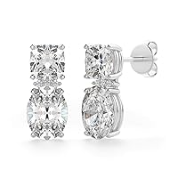 Oval Moissanite Stud, 6.00 CT Oval Brilliant Cut Wedding Earrings, 925 Silver Stud Earrings, Engagement Bridal Earrings, Perfact for Gift Or As You Want