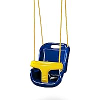 Swing-N-Slide WS 4001-B Plastic Infant Swing with Nylon Rope Swing Set Attachment, Blue w/Yellow