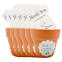 Baby Shower Favors Plantable Baby Onesie Seed Paper with Mini Terracotta Pots, Onesie Shaped Flower Seed Packets Wildflower Seed Paper, Baby Shower Party Baby in Bloom Gift(6 Pcs Green w/Pot)