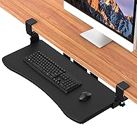 Keyboard Tray Under Desk,Pull Out Keyboard & Mouse Tray with Heavy-Duty C Clamp Mount,32(37 Including Clamps) x11.8 in Slide Out Platform Computer Drawer,Suitable for Office